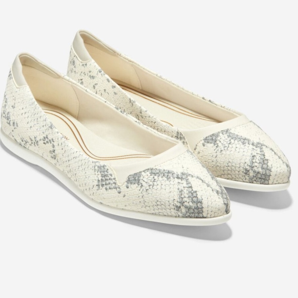 Cole Haan Grand Ambition Skimmer in Ivory Roccia snakeskin print